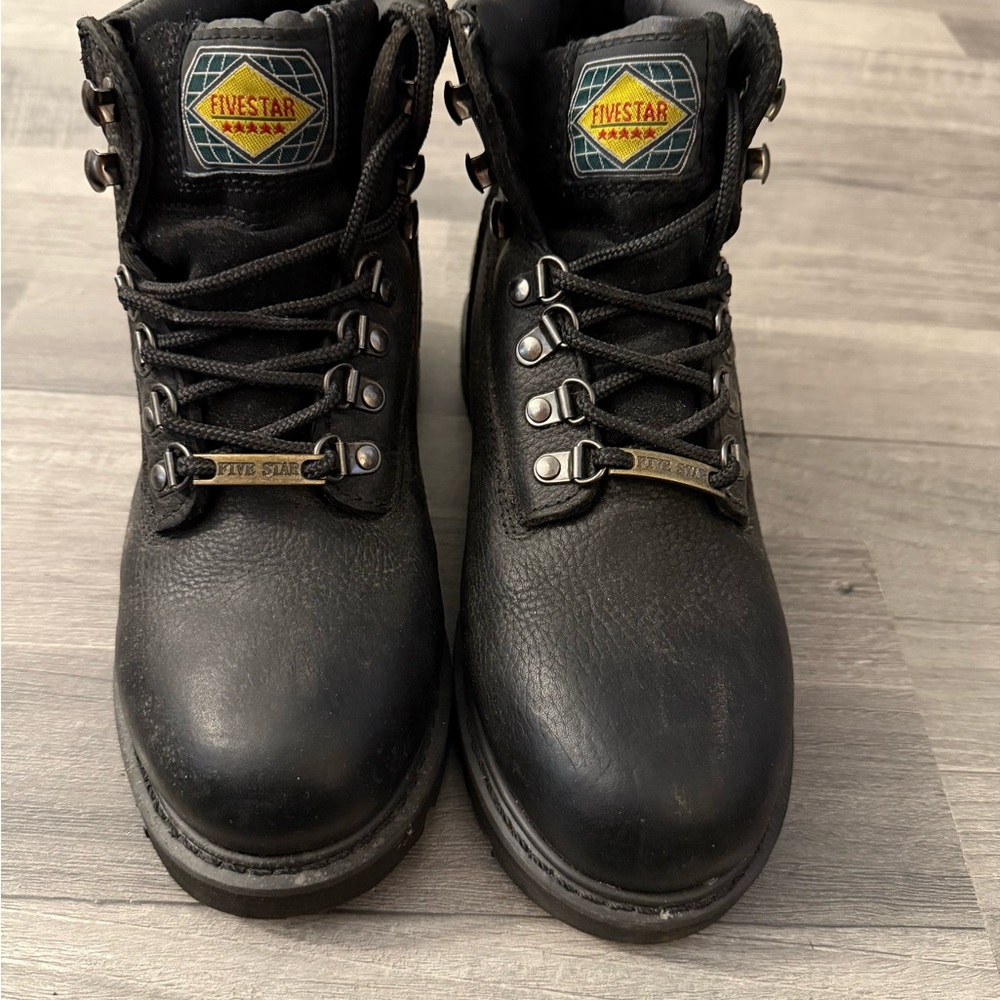 Five Star Men's Black Leather Boots